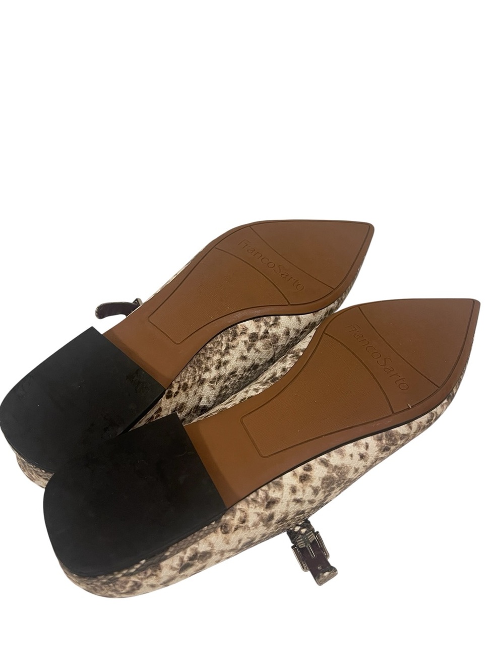 Women's Franco Sarto Nalin Snakeskin Mary Jane Flats Shoes - Picture 8 of 8